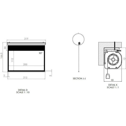 16:9 Leinwand mit Motor 90", weiss