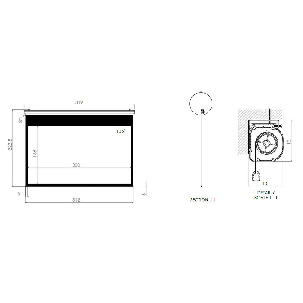 16:9 Leinwand mit Motor 135"