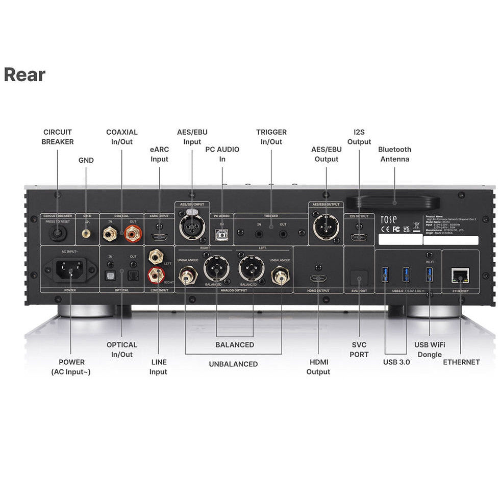 Rose RS151 - (Silber) High-End Netzwerk-Streamer