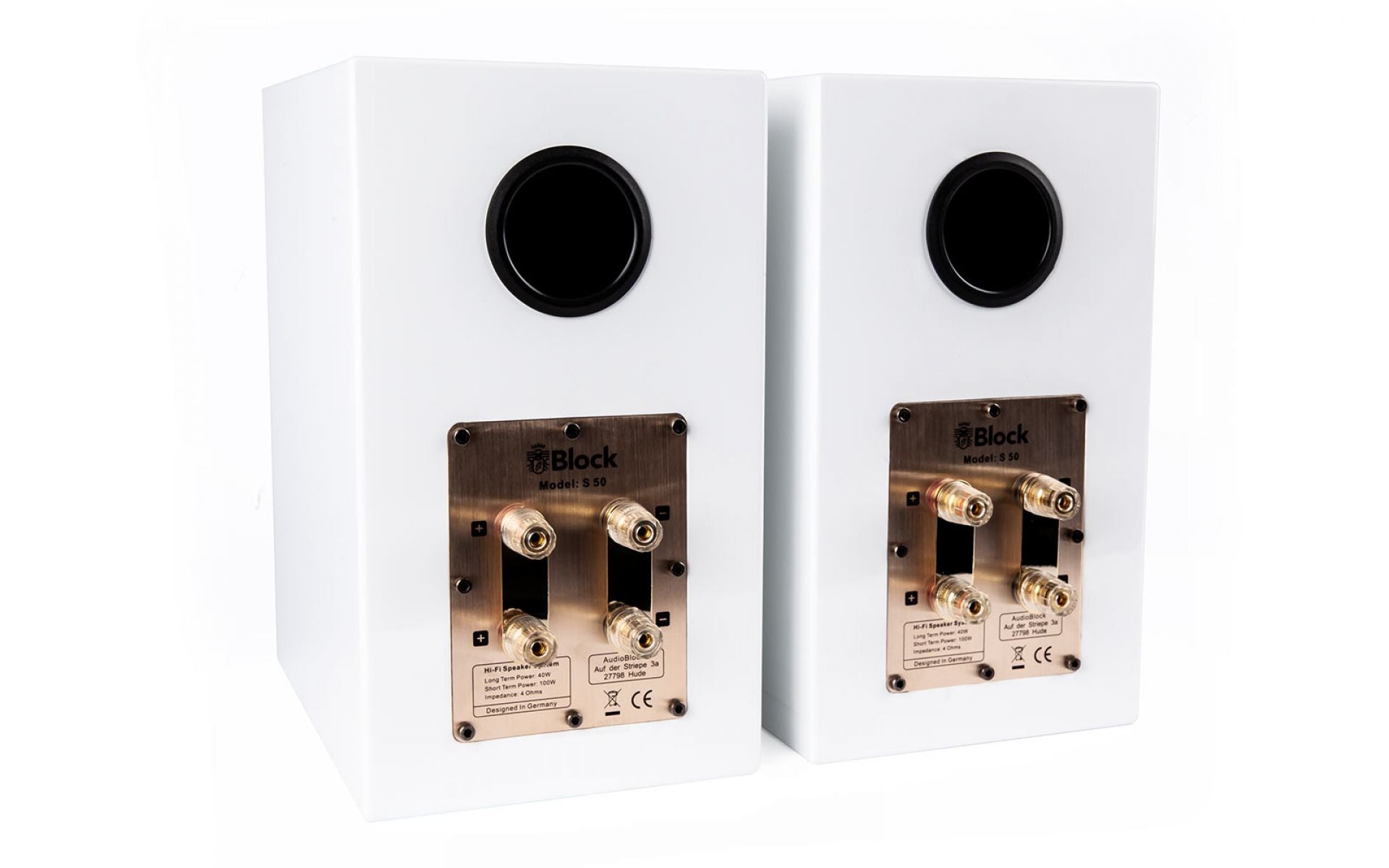 Block S-50 Paar - Weiss Hochglanz